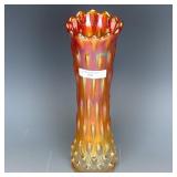 Millersburg Marigold Swirled Hobnail Vase