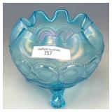 Northwood Ice Blue Beaded Cable Rosebowl
