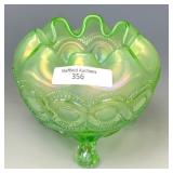 Northwood Ice Green Beaded Cable Rosebowl