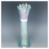 Northwood Ice Blue Leaf Columns Vase