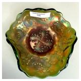 Fenton Green Feathered Serpent Bowl