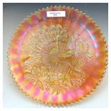 Northwood Marigold Peacocks Stippled Plate