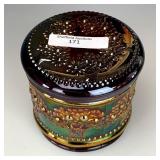 Fenton Amethyst Orange Tree Powder Jar