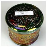 Fenton Green Orange Tree Powder Jar