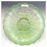 Northwood Ice Green Peacock&Urn Centerpiece Bowl