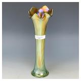 Fenton Lime Green Fine Rib Vase