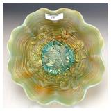Northwood Aqua Opal Rose Show Bowl