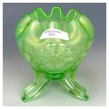 Northwood Ice Green Daisy & Plume Rosebowl