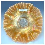 Fenton Peach Opal Dragon & Lotus Bowl