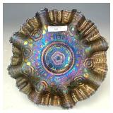 Fenton Blue Captive Rose Bowl
