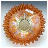 Fenton Marigold Peacock & Grape Bowl