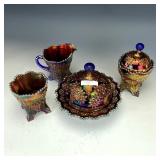 Fenton Blue Orange Tree Table Set