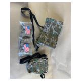 2 Camo Footstools & Brown Webbing