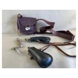 Leather Muzzle Loading Kit, Powder Horn, etc.