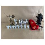 Asian Figures, Silk Embroidery, etc.