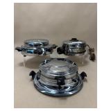 3 Vintage Chrome Waffle Makers