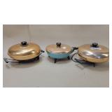 3 Vintage Electric Skillets