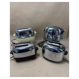 4 Vintage Chrome Toasters
