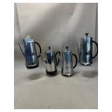4 Mid Century Chrome Percolators