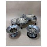 3 Vintage Chrome Hot Plates