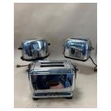 3 Chrome Vintage Toasters