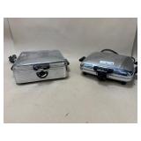 2 Large Chrome Waffle Irons