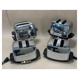 4 Vintage Chrome Toasters