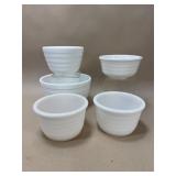 5 Vintage Milk Glass Mixing Bowls