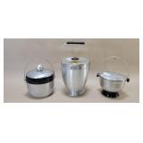 3 Vintage Aluminum Ice Buckets